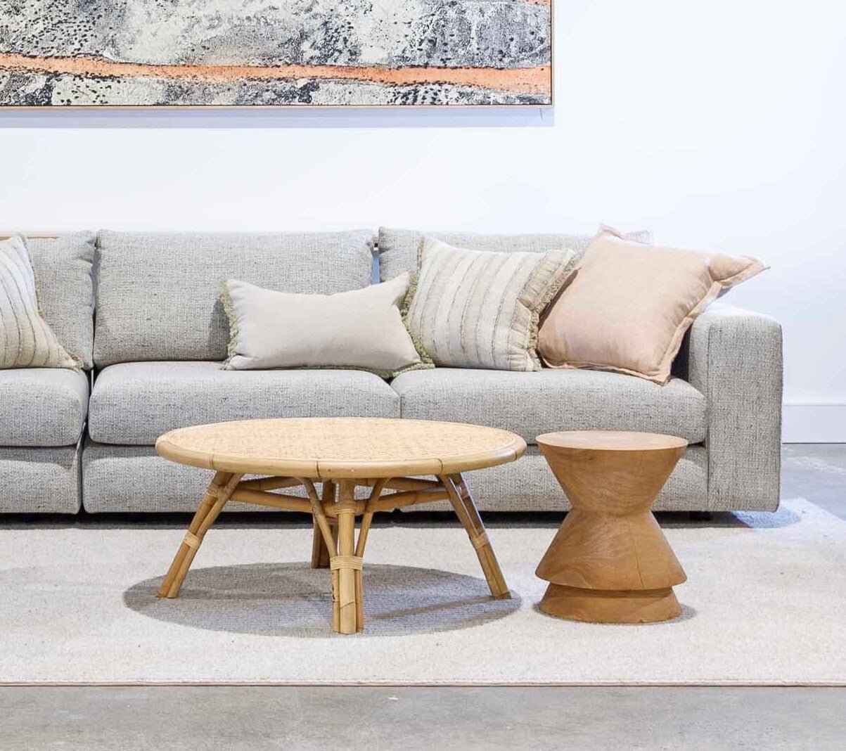 NOAH SIDE TABLE + STOOL | NATURAL