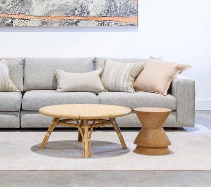 NOAH SIDE TABLE + STOOL | NATURAL