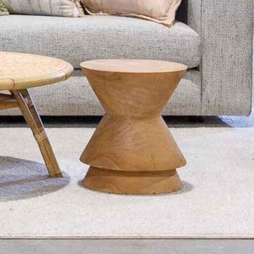 NOAH SIDE TABLE + STOOL | NATURAL