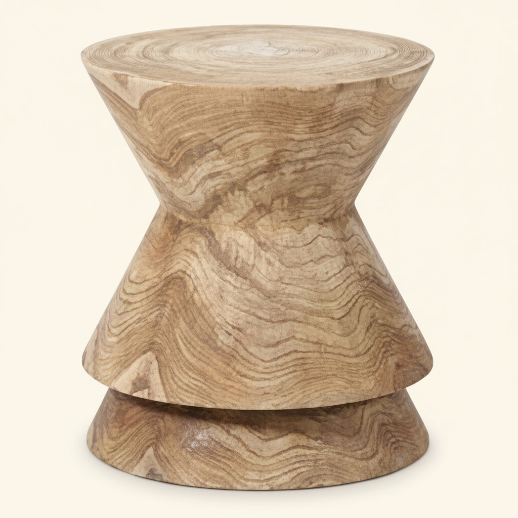 NOAH SIDE TABLE + STOOL | NATURAL