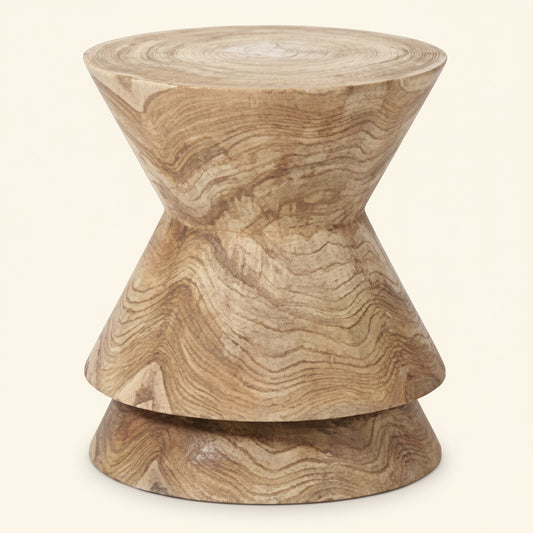 NOAH SIDE TABLE + STOOL | NATURAL