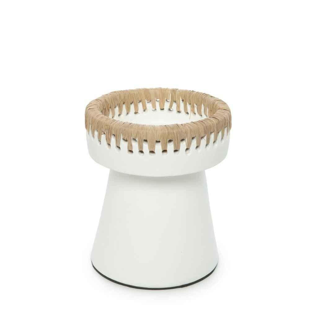 NOMAD CANDLE HOLDER | WHITE + NATURAL | 3 SIZES