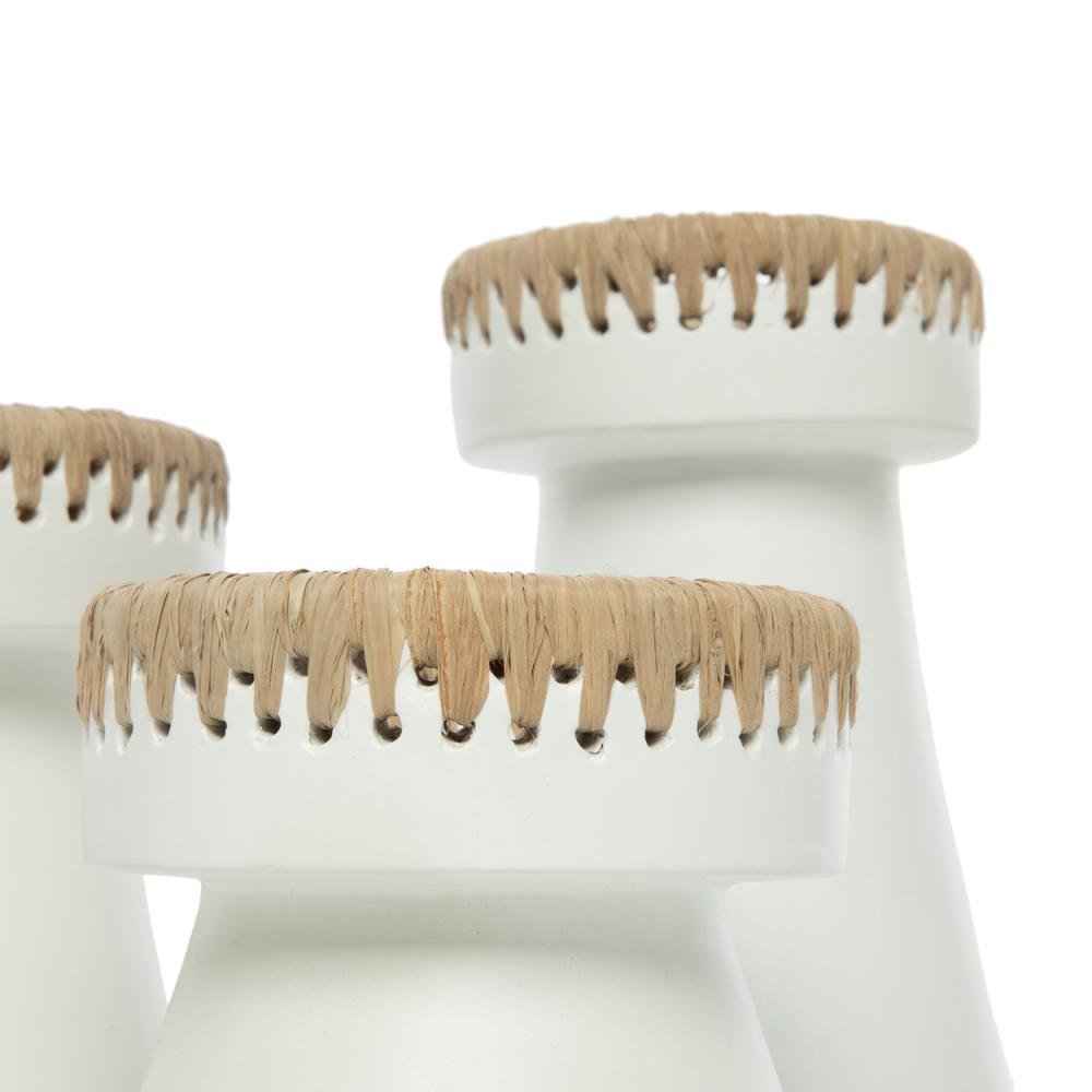 NOMAD CANDLE HOLDER | WHITE + NATURAL | 3 SIZES
