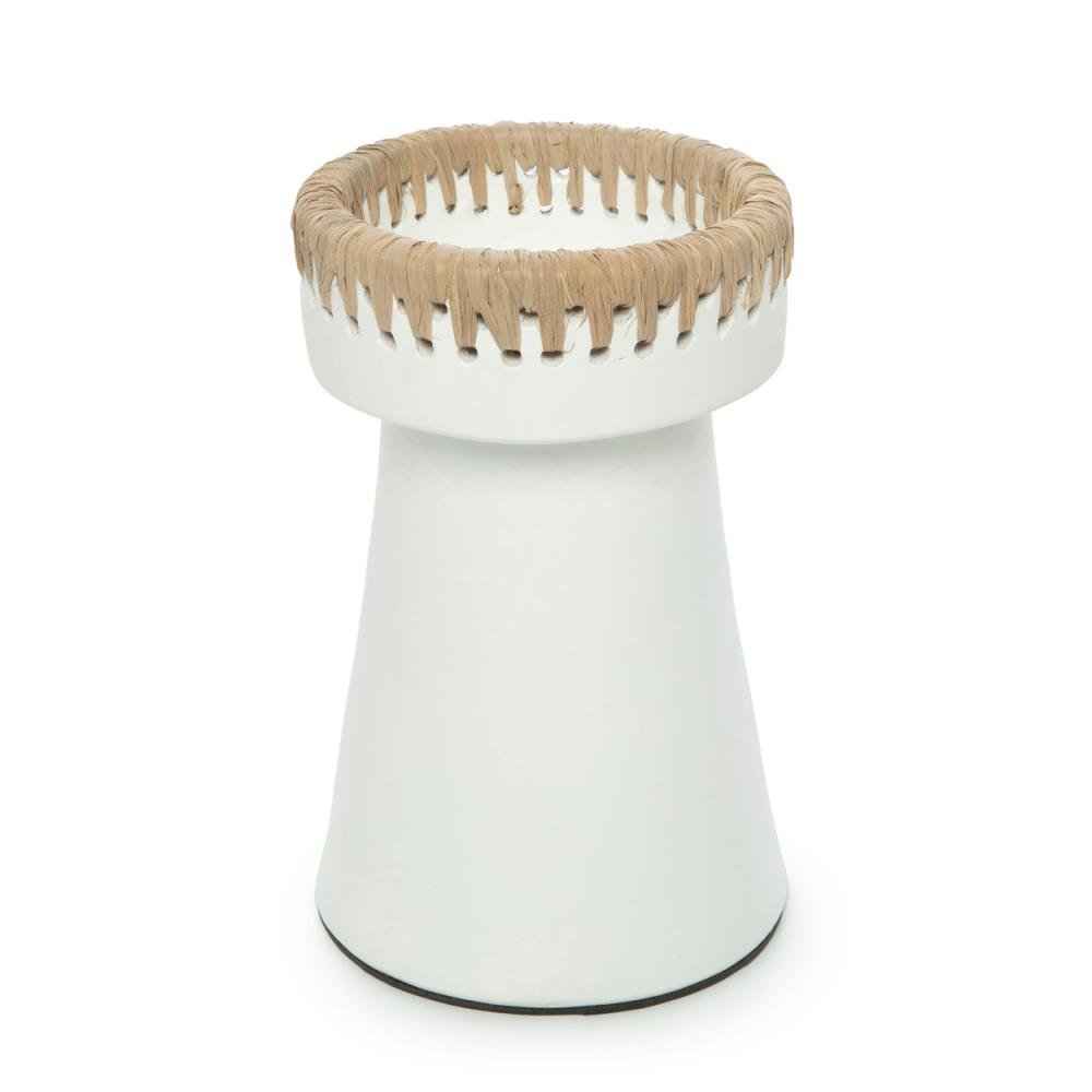 NOMAD CANDLE HOLDER | WHITE + NATURAL | 3 SIZES