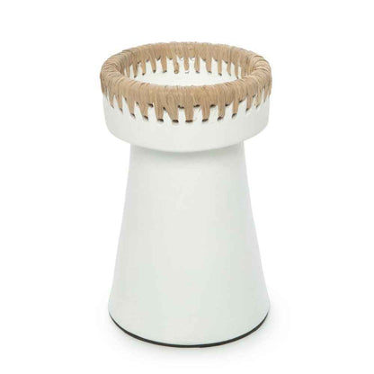 NOMAD CANDLE HOLDER | WHITE + NATURAL | 3 SIZES