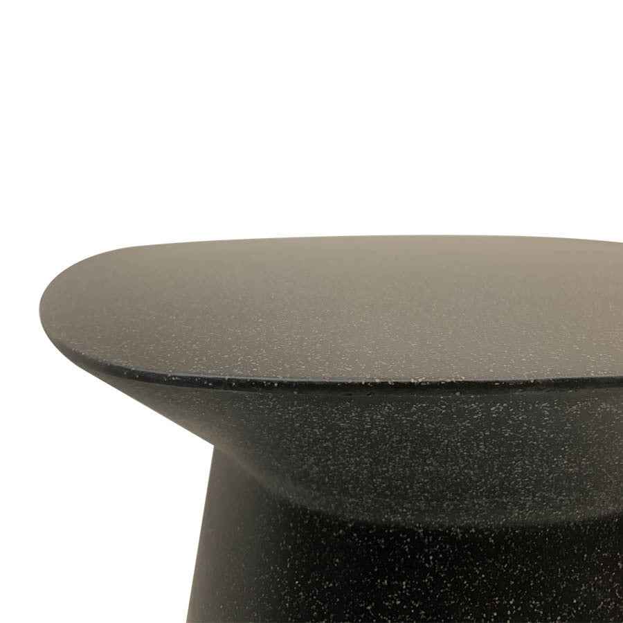 NORFOLK STONE SIDE TABLE + STOOL / BLACK (INDOOR-OUTDOOR)