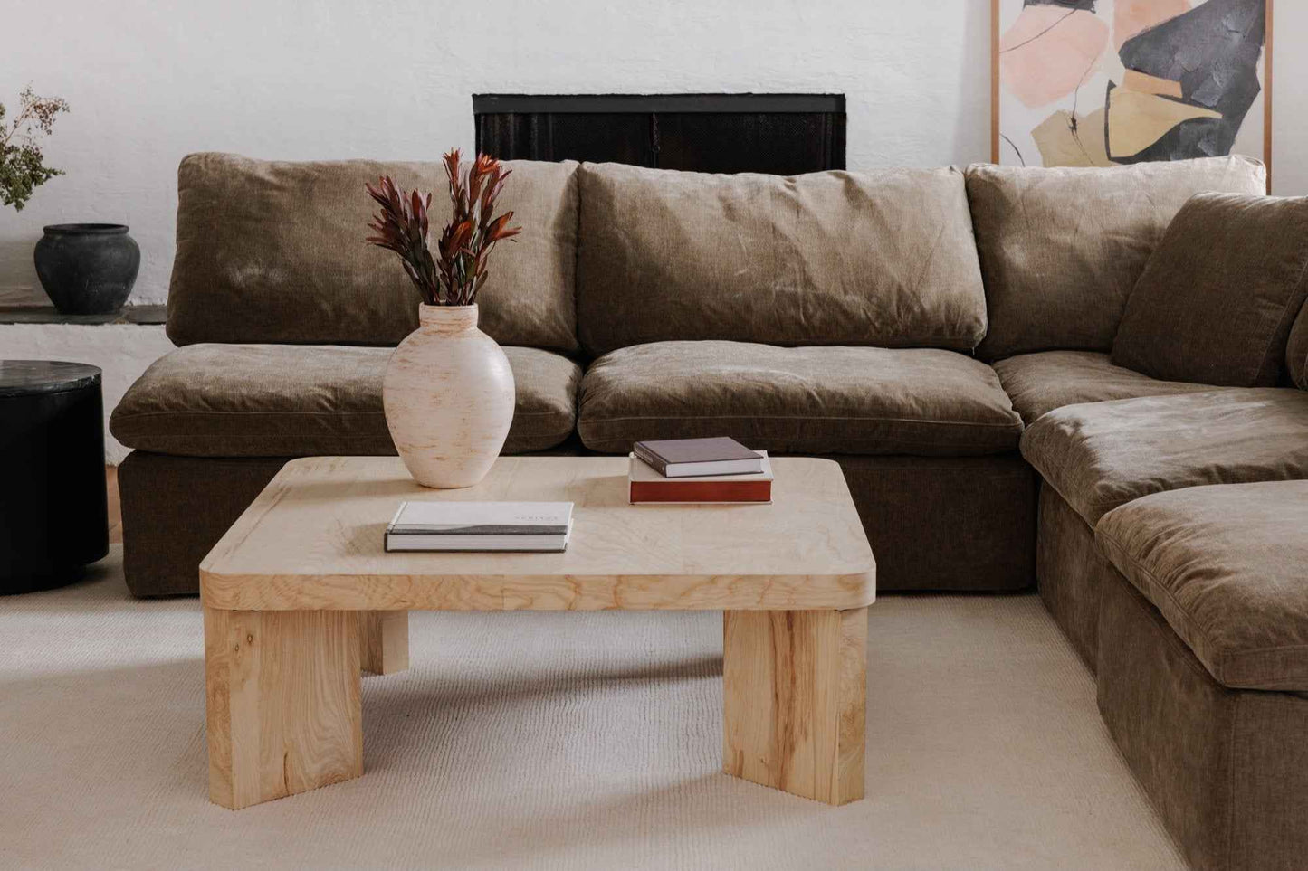OREGON BLONDE BURL WOOD COFFEE TABLE