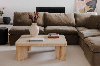 OREGON BLONDE BURL WOOD COFFEE TABLE