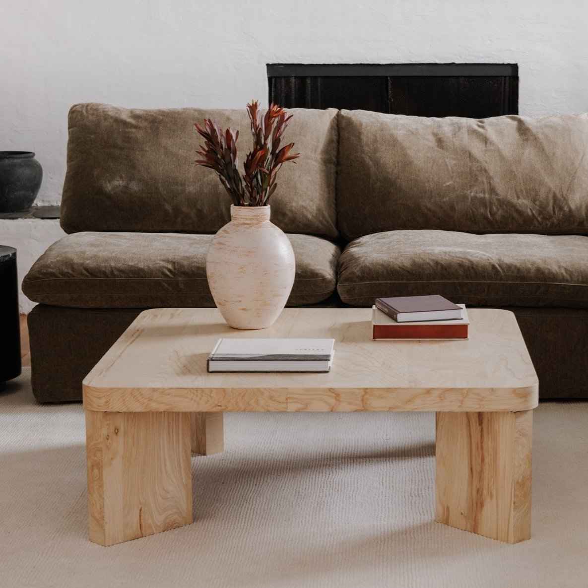 OREGON BLONDE BURL WOOD COFFEE TABLE