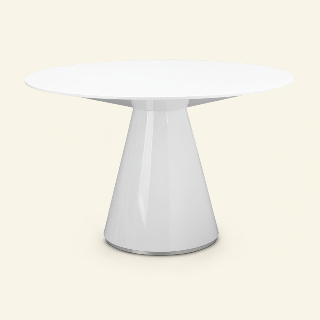 OTAGO GLOSS WHITE LACQUER ROUND DINING TABLE - Hansa Handicraft