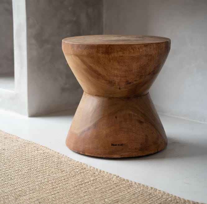 PACHA MAMA STOOL +SIDE TABLE | NATURAL