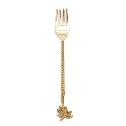 PALM TREE FORK | GOLD BRASS | SET OF 6 - Green Design Gallery