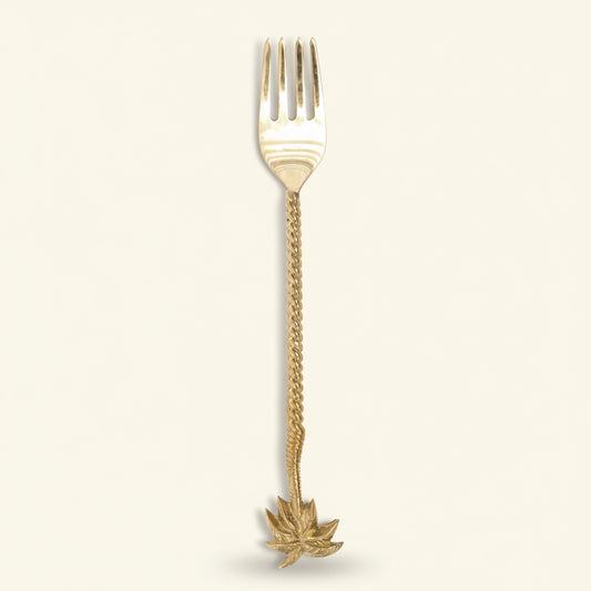 PALM TREE FORK | GOLD BRASS | SET OF 6 - Green Design Gallery