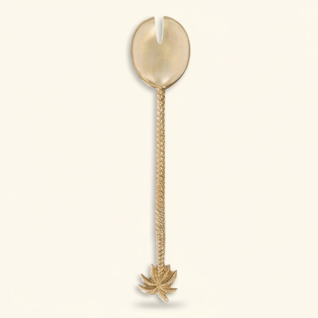 PALM TREE SALAD FORK | GOLD BRASS | SET OF 3 - Green Design Gallery