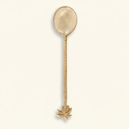 PALM TREE SALAD SPOON | GOLD BRASS | SET OF 3 - Green Design Gallery