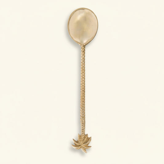 PALM TREE SALAD SPOON | GOLD BRASS | SET OF 3 - Green Design Gallery