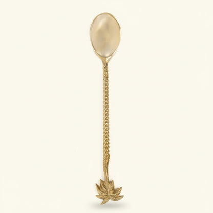 PALM TREE SPOON | GOLD BRASS | SET OF 6 - Green Design Gallery