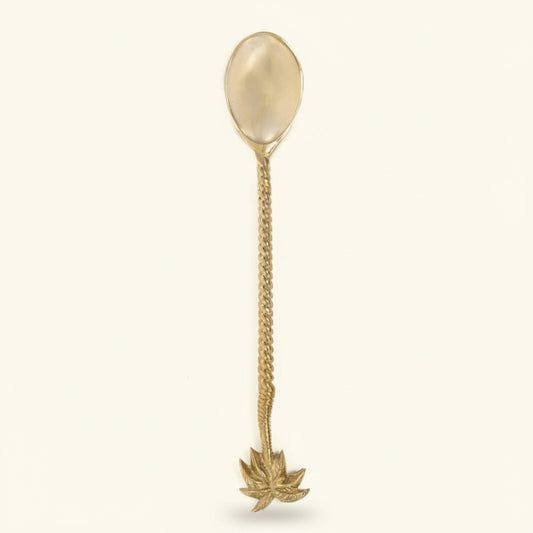 PALM TREE SPOON | GOLD BRASS | SET OF 6 - Green Design Gallery
