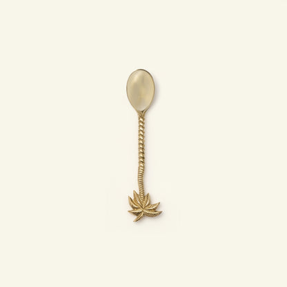 PALM TREE TEA SPOON | GOLD BRASS | SET OF 6 - Green Design Gallery