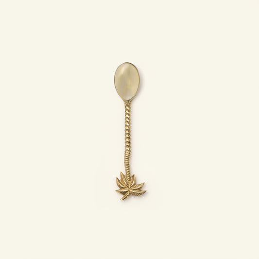 PALM TREE TEA SPOON | GOLD BRASS | SET OF 6 - Green Design Gallery