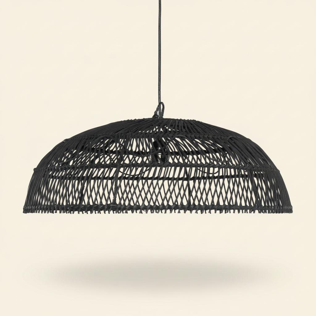 PARAGUAS PENDANT / BLACK RATTAN