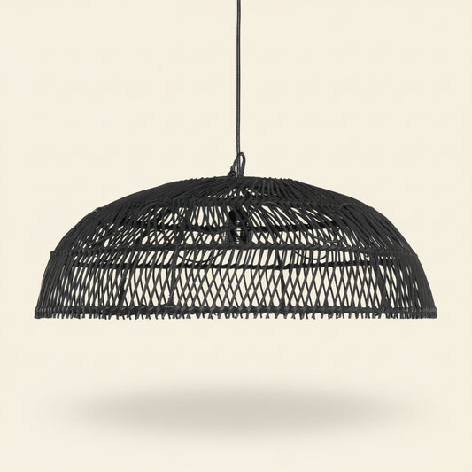 PARAGUAS PENDANT / BLACK RATTAN