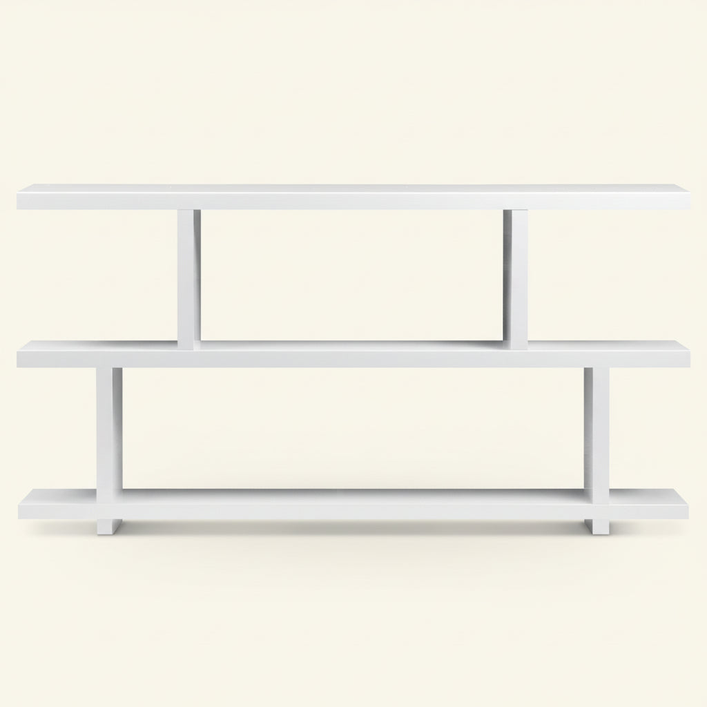 PARKER GLOSS WHITE LACQUER CONSOLE SHELF