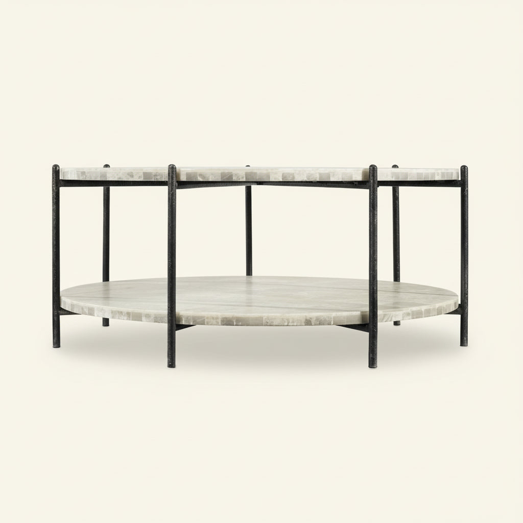 PAVIA ROUND ONYX COCKTAIL TABLE