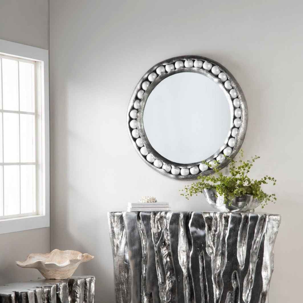 PEARL ROUND SILVER MIRROR