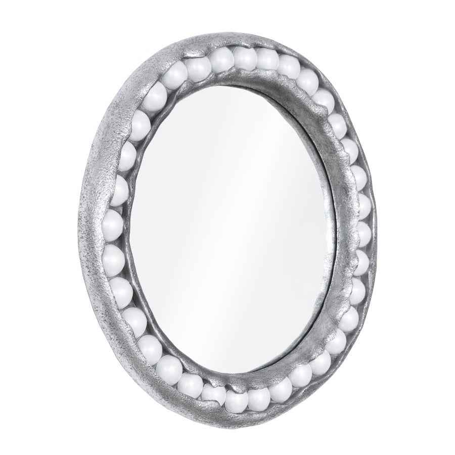PEARL ROUND SILVER MIRROR