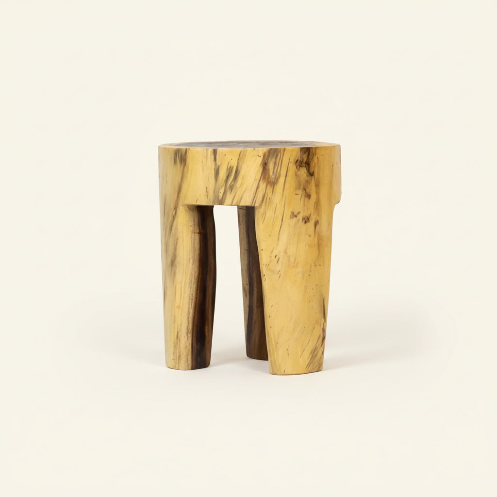 PEG LOW STOOL + SIDE TABLE / NATURAL