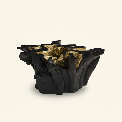 AGNES ROOT CAST COFFEE TABLE BLACK, GOLD LEAF