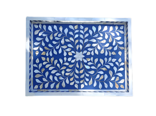 Mother of pearl inlay Rectangle Floral pettern serving tray