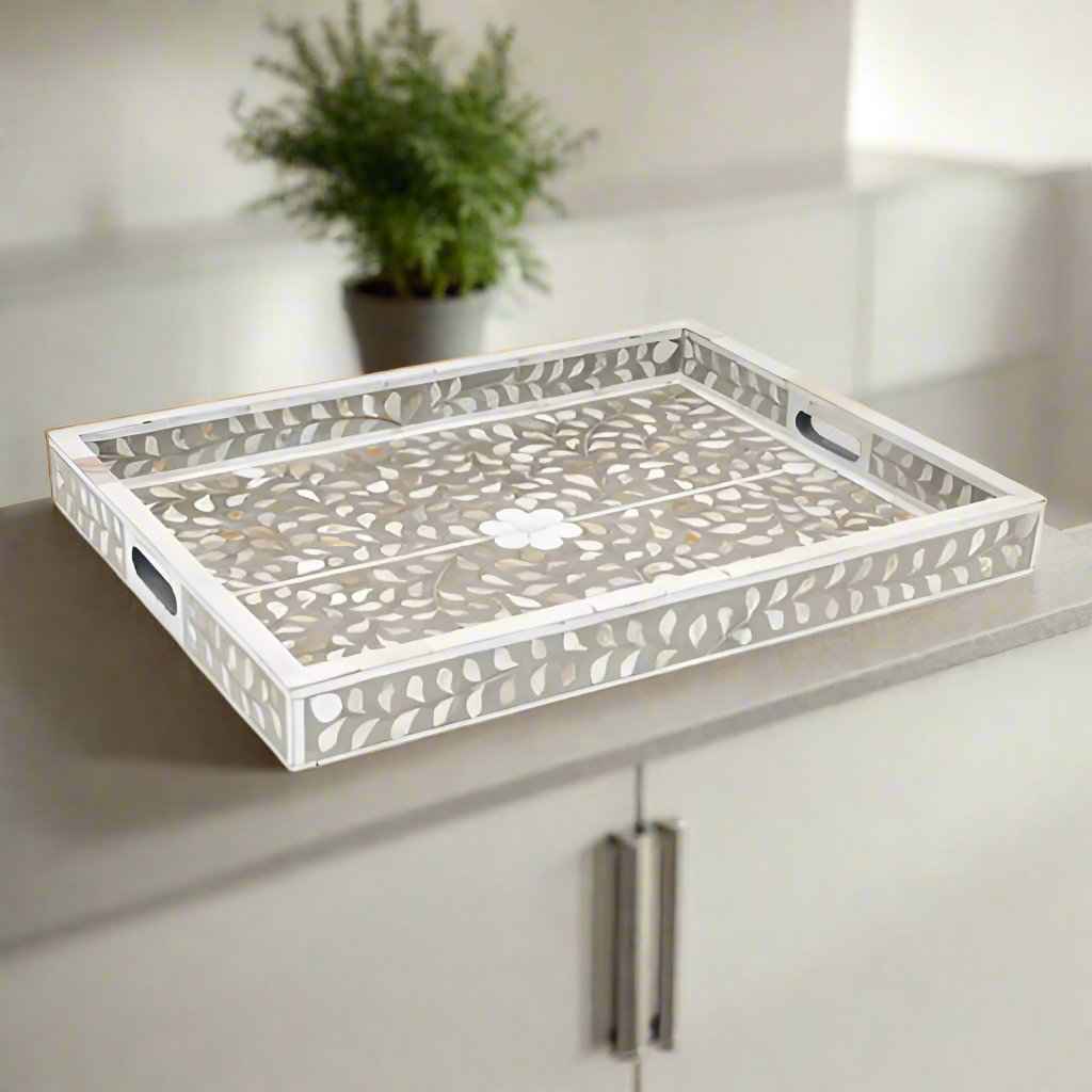 Mother of pearl inlay Rectangle  Serving Tray