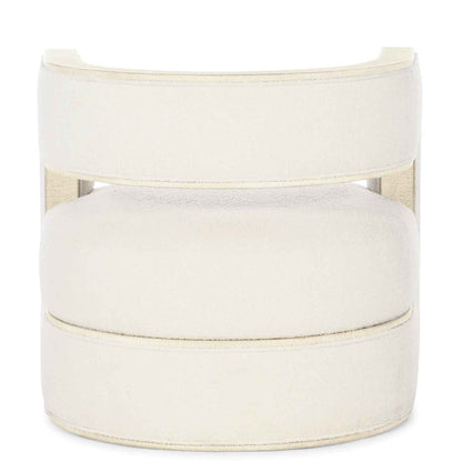 PLUSH PEARL BURLAP TRIMMED ACCENT CHAIR