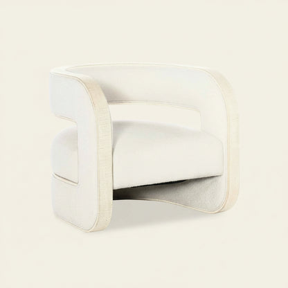 PLUSH PEARL BURLAP TRIMMED ACCENT CHAIR