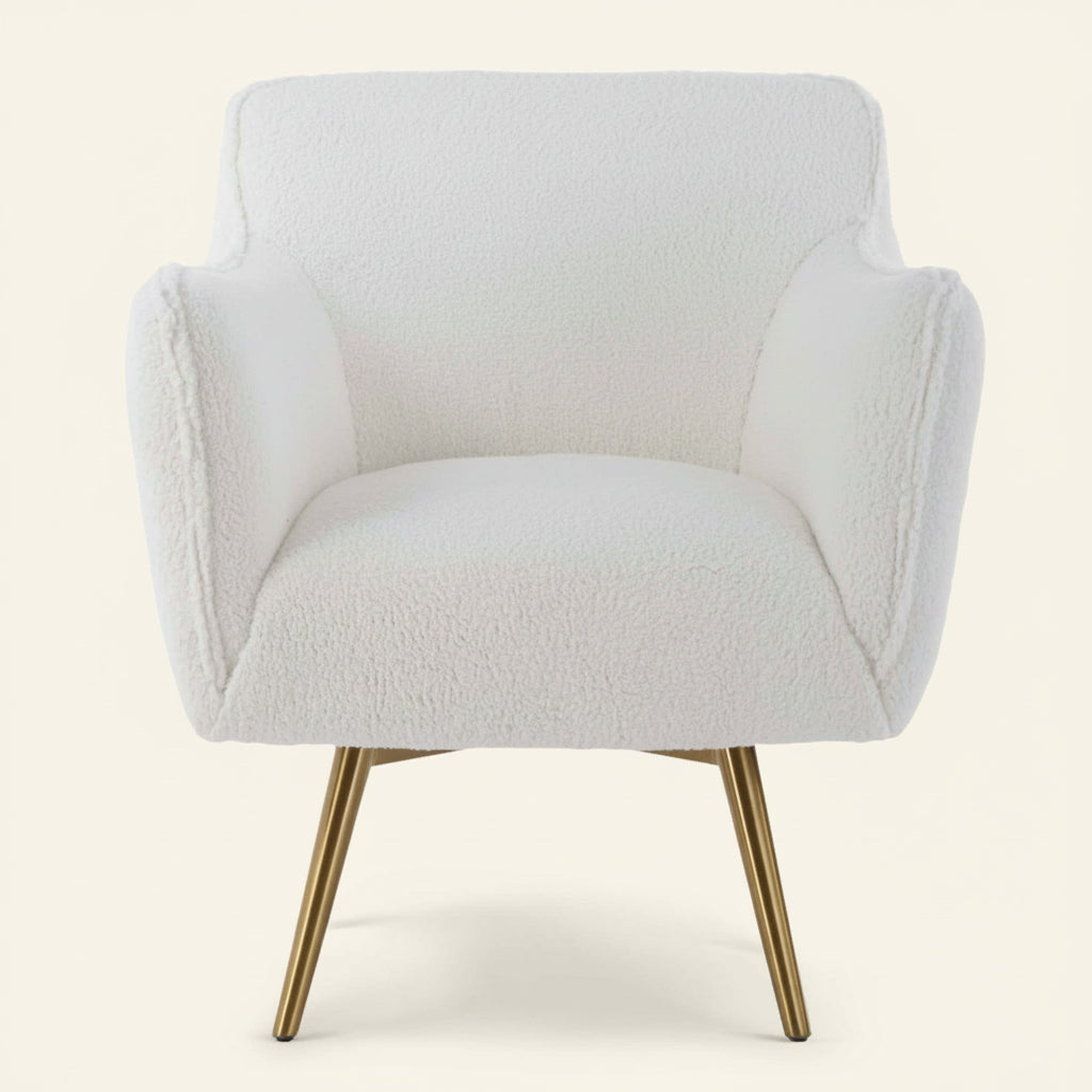 PLUSH WHITE SHEEPSKIN SWIVEL CHAIR