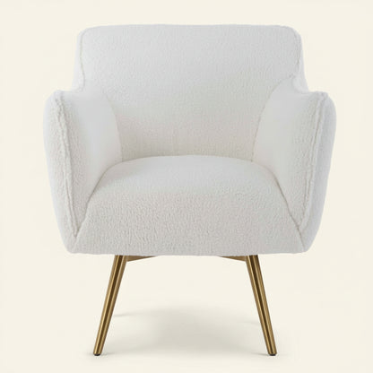 PLUSH WHITE SHEEPSKIN SWIVEL CHAIR