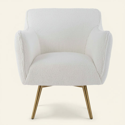 PLUSH WHITE SHEEPSKIN SWIVEL CHAIR