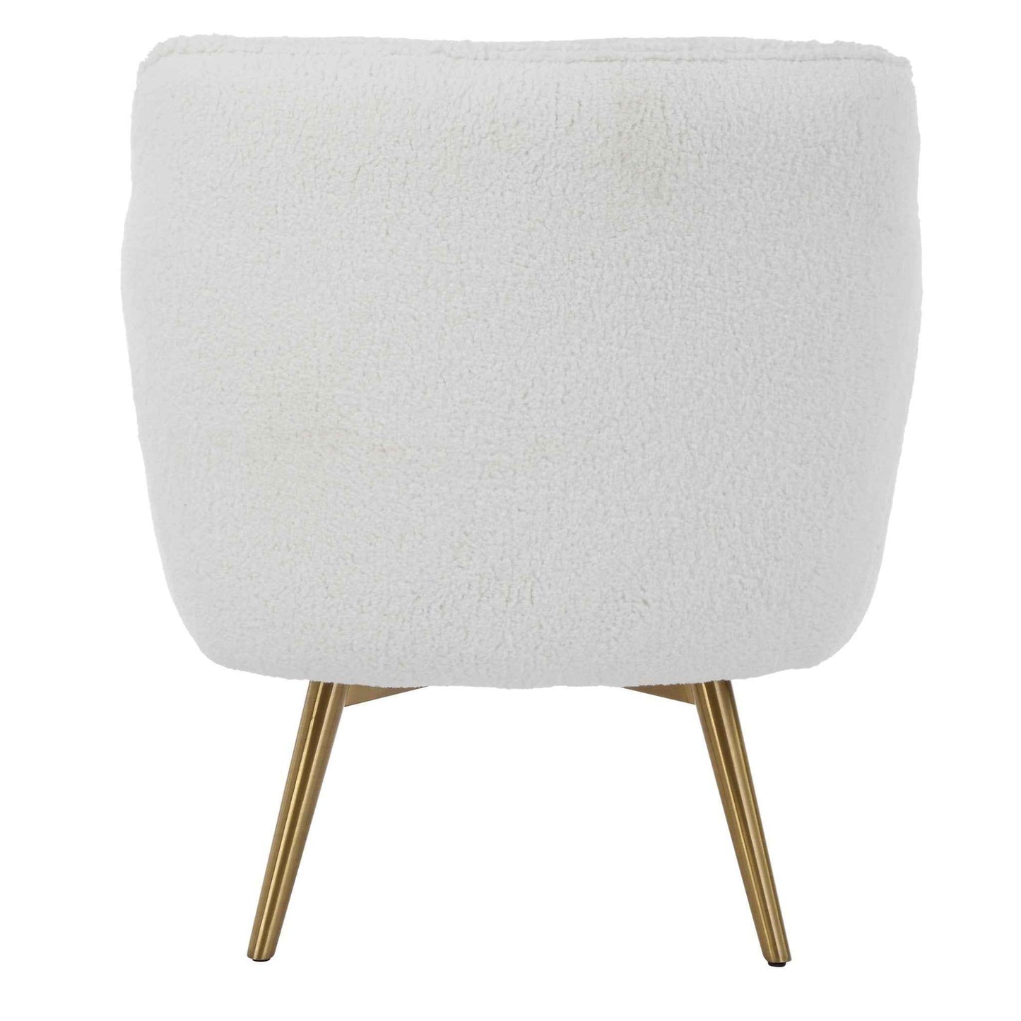PLUSH WHITE SHEEPSKIN SWIVEL CHAIR