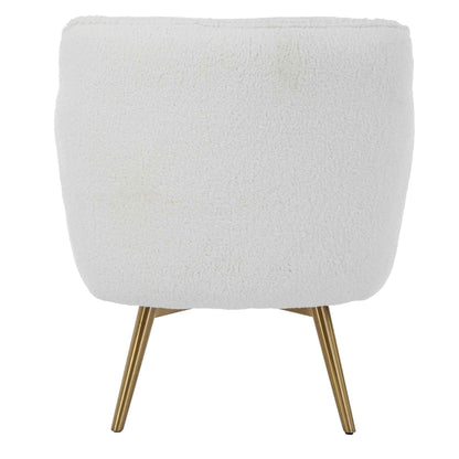 PLUSH WHITE SHEEPSKIN SWIVEL CHAIR