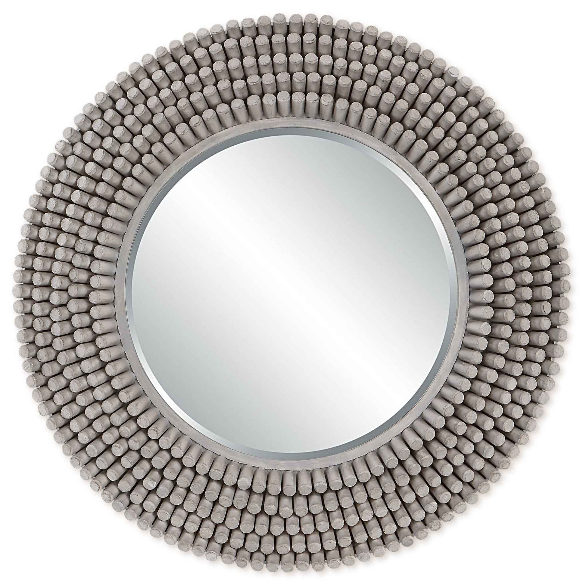 PORTSIDE GREY DRIFTWOOD ROUND MIRROR