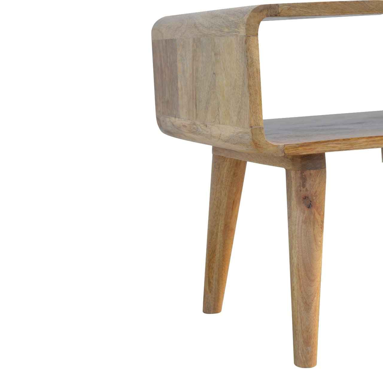 CURVED OPEN (BED)SIDE TABLE | NATURAL