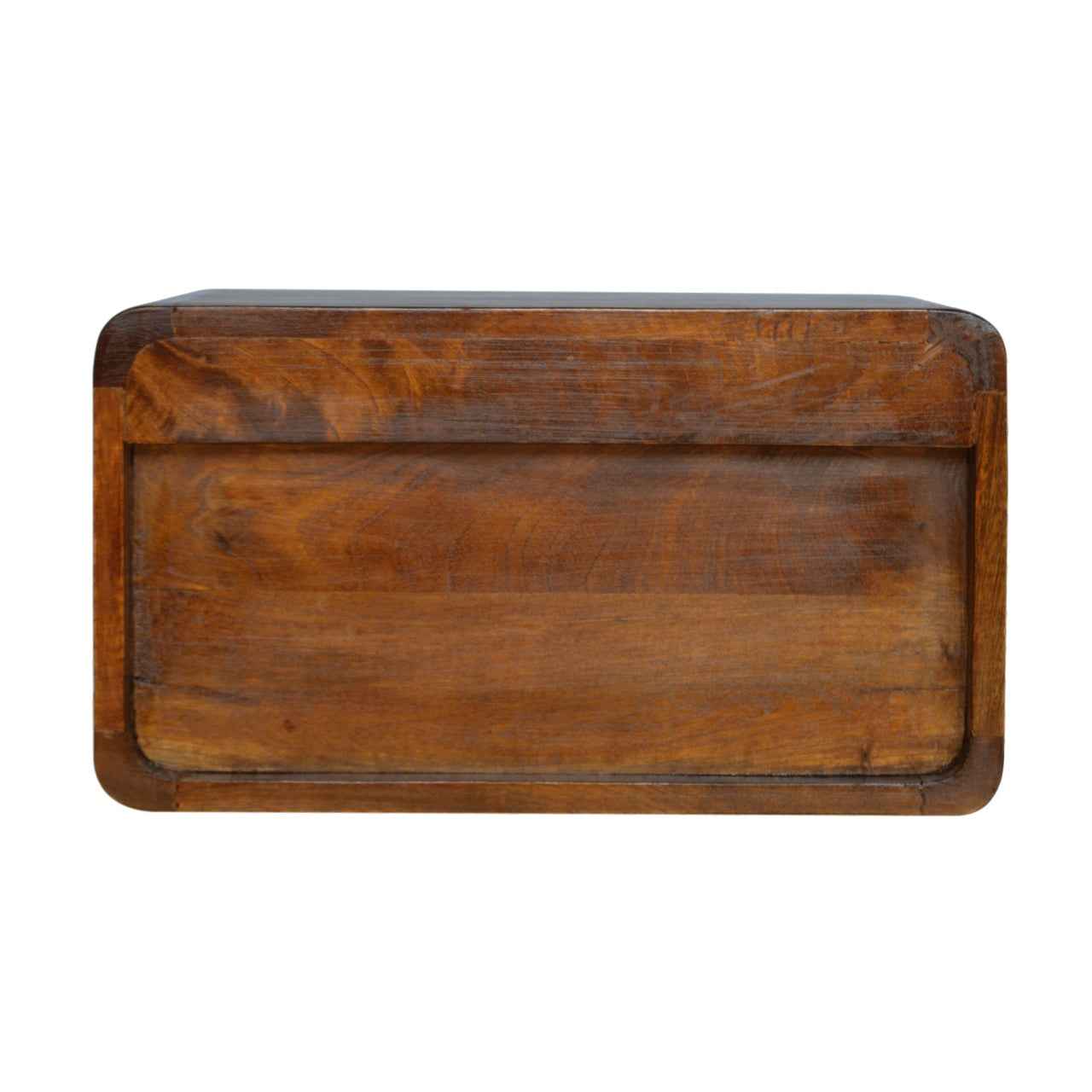 CURVED WALL-MOUNTED SIDE TABLE | CHESTNUT | 1 DRAWER - 1 SHELF