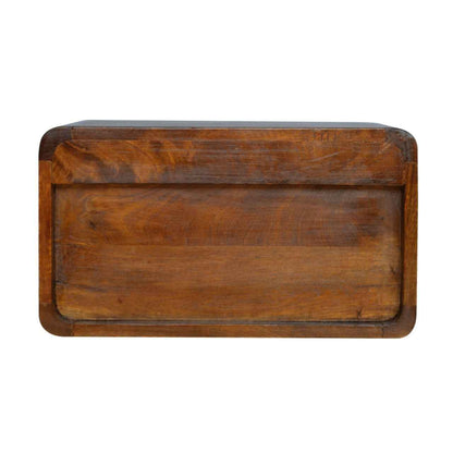 CURVED WALL-MOUNTED SIDE TABLE | CHESTNUT | 1 DRAWER - 1 SHELF