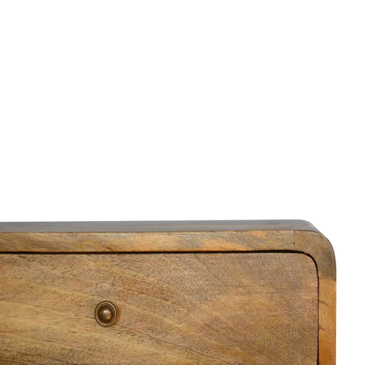 CURVED WALL-MOUNTED SIDE TABLE | NATURAL | 1 DRAWER - 1 SHELF