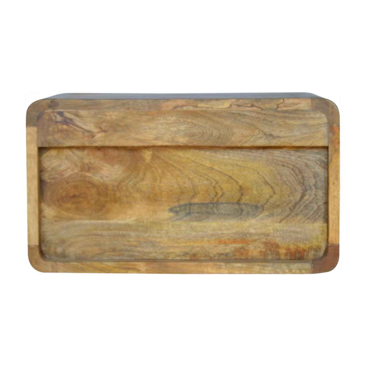 CURVED WALL-MOUNTED SIDE TABLE | NATURAL | 1 DRAWER - 1 SHELF