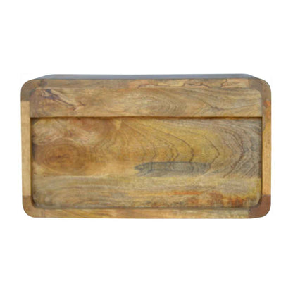 CURVED WALL-MOUNTED SIDE TABLE | NATURAL | 1 DRAWER - 1 SHELF