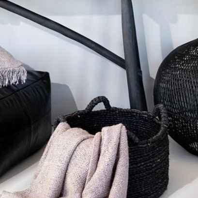 QUATRE MAINS BASKETS | 4 HANDLES | BLACK | SET OF 3