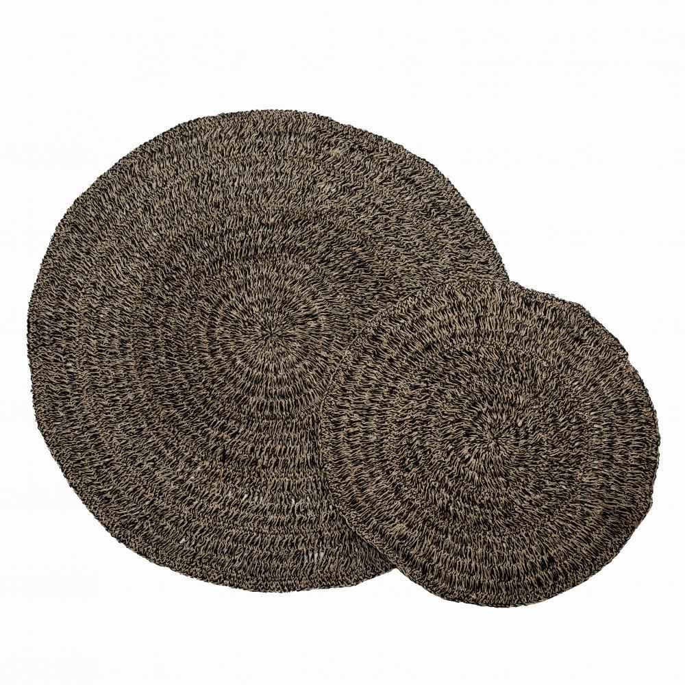 RAFFIA CARPET | NATURAL + BLACK | 150 cm